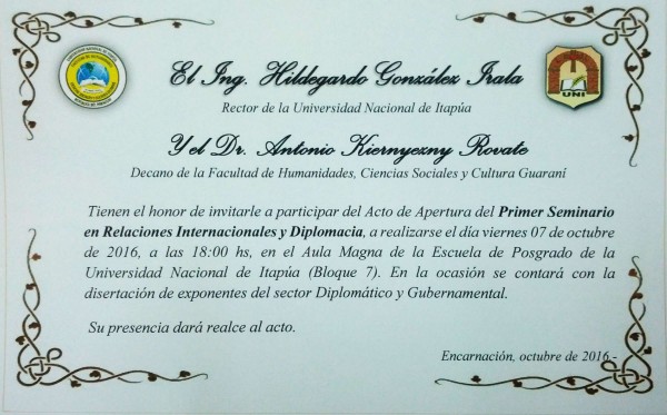 Invitación Seminario de RR.II.